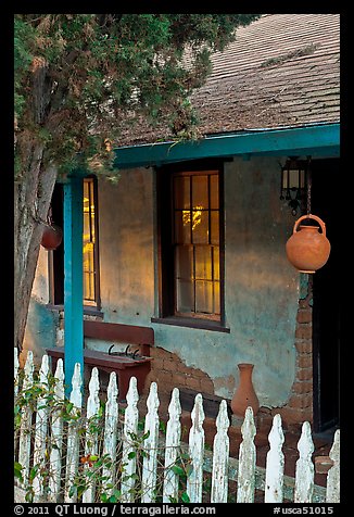 Facade detail, Carson House, Almaden. San Jose, California, USA (color)