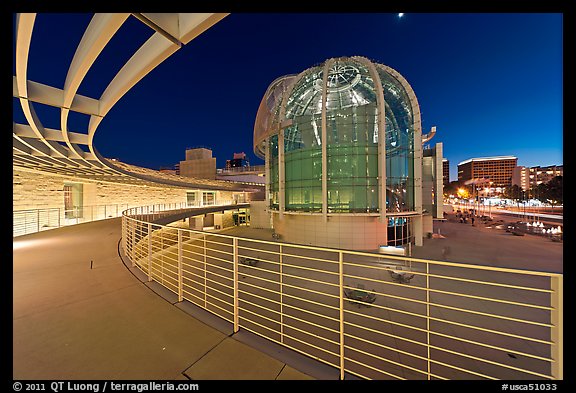 Rotunda at night, San Jose City Hall. San Jose, California, USA