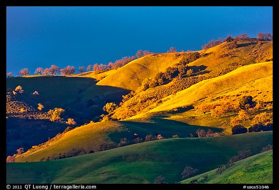 Hills at sunset, Evergreen. San Jose, California, USA (color)