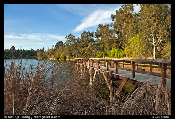 Pier and lake,  Vasona Lake County Park, Los Gatos. California, USA (color)