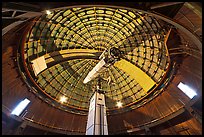 Antique refracting 36 inch telescope. San Jose, California, USA (color)