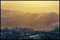 Hills and ridges at sunset. San Jose, California, USA