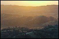 Hills below Mount Hamilton at sunset. San Jose, California, USA (color)