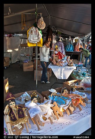 Mexican dolls, San Jose Flee Market. San Jose, California, USA (color)