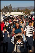 Crowded alley, San Jose Flee Market. San Jose, California, USA (color)