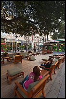 Sitting area with comfy chairs. Santana Row, San Jose, California, USA (color)