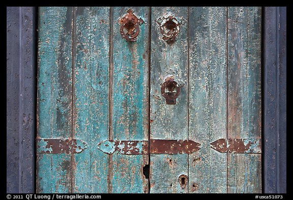 Weathered door detail. Santana Row, San Jose, California, USA