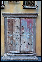 Weathered door. Santana Row, San Jose, California, USA (color)