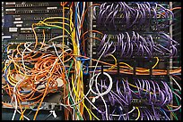 Unorganized server wires. Menlo Park,  California, USA (color)