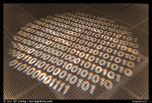 Pattern of ones and zeros, Intel Museum. Santa Clara,  California, USA