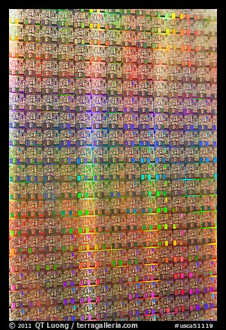 Silicon wafers, Intel Museum. Santa Clara,  California, USA