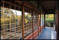 Reflection in pavillion, Hakone Estate. Saragota,  California, USA