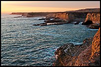 Sandstone sea cliffs at sunset, Wilder Ranch State Park. California, USA