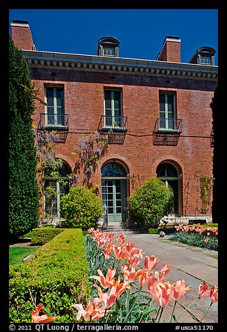 Garden and Filoli House. Woodside,  California, USA (color)