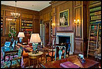 Room with antique furnishings, Filoli estate. Woodside,  California, USA (color)