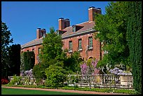 Garden and house, Filoli estate. Woodside,  California, USA