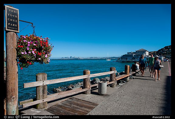 Waterfront promenade, Sausalito. California, USA (color)