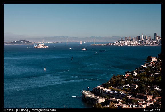 Bay seen from heights, Sausalito. California, USA