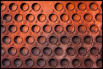 Grid of holes in metal, Shipyard No 3, Rosie the Riveter Front National Historical Park. Richmond, California, USA ( color)