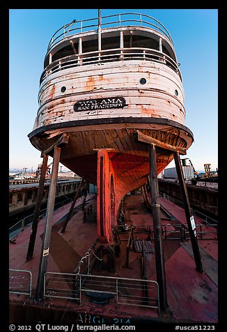 Boat on dry dock, Shipyard No 3, World War II Home Front National Historical Park. Richmond, California, USA