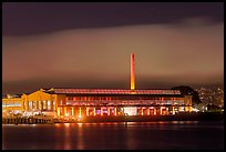 Factory building at night, Rosie the Riveter/World War II Home Front National Historical Park. Richmond, California, USA ( color)