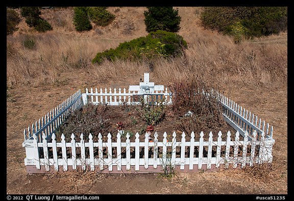 Grave of Blackie (horse), Tiburon. California, USA (color)