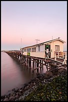 Pier on San Pablo Bay at sunset. San Pablo Bay, California, USA (color)