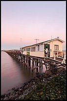 Pier on San Pablo Bay at sunset. San Pablo Bay, California, USA (color)