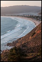 Stinson Beach from above at sunset. California, USA (color)