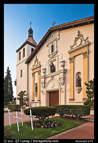 Santa Clara University Mission Santa Clara de Asis. Santa Clara,  California, USA (color)