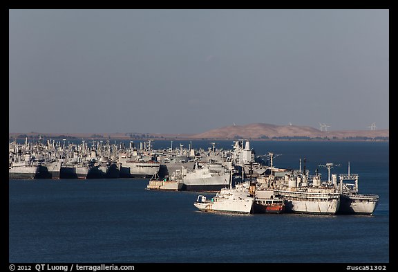 Ghost fleet in Suisin Bay. Martinez, California, USA (color)