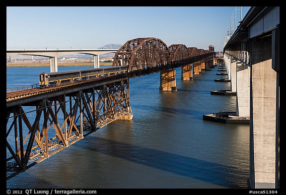 Benicia-Martinez bridges over Carquinez Strait. Martinez, California, USA