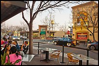 Outdoor tables on main street, Campbell. California, USA (color)