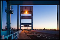 Mobile bridge at dusk, Mare Island, Vallejo. San Pablo Bay, California, USA (color)