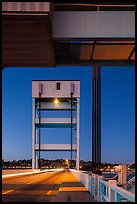Bridge at dusk, Mare Island causeway, Vallejo. San Pablo Bay, California, USA ( color)