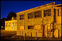 Mare Island naval shipyard at night, Vallejo. San Pablo Bay, California, USA (color)