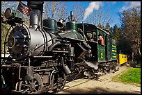 Steam train, Roaring Camp Railroads, Felton. California, USA (color)