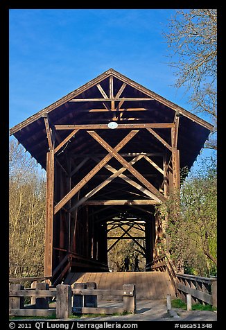 Felton Covered Bridge, tallest in America. California, USA (color)