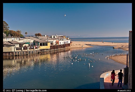 Creek and beach. Capitola, California, USA