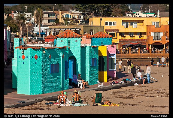 Colorful historic Venetian hotel. Capitola, California, USA