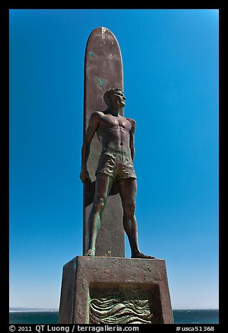 Statue of a surfer. Santa Cruz, California, USA (color)