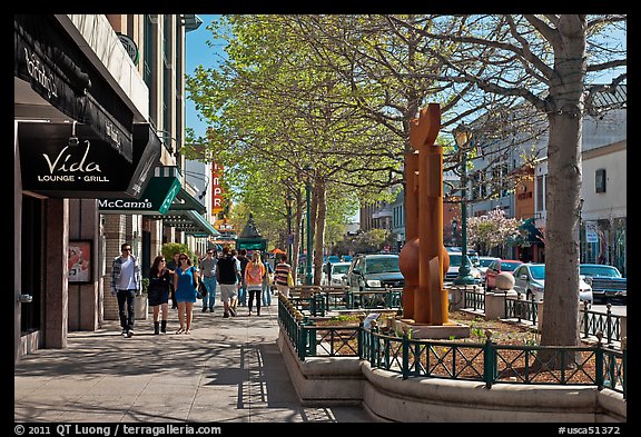 Spring on Pacific Avenue. Santa Cruz, California, USA