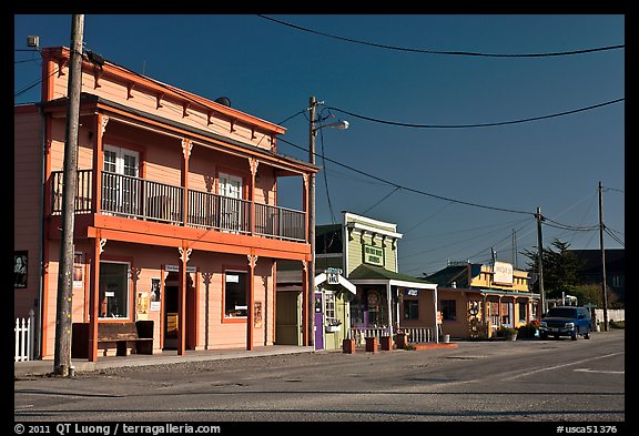 Storefronts, Moss Landing. California, USA (color)