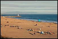 Beach and lighthouse, afternoon. Santa Cruz, California, USA ( color)