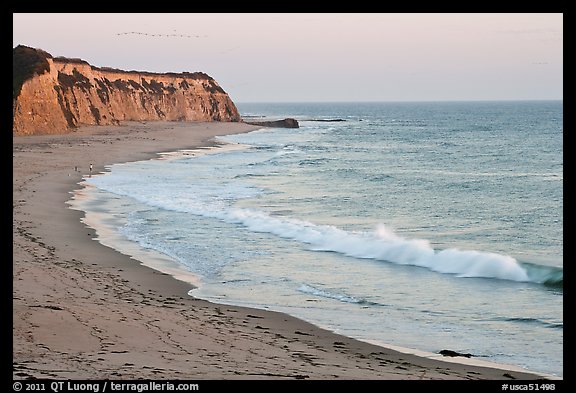 Waddel Creek Beach at sunset. SF Bay area, California, USA