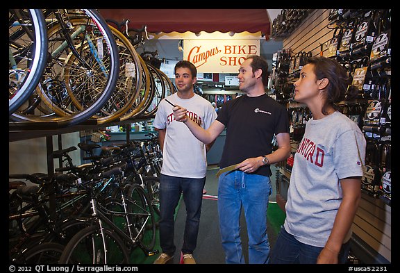 Bicycle shopping. Stanford University, California, USA