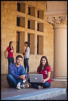 Stanford students. Stanford University, California, USA (color)