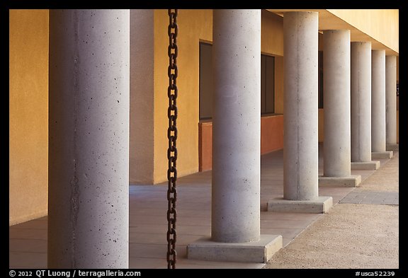 Columns in Palm Courtyard, Schwab Residential Center. Stanford University, California, USA (color)