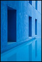 Blue walls and reflections, Schwab Residential Center. Stanford University, California, USA (color)