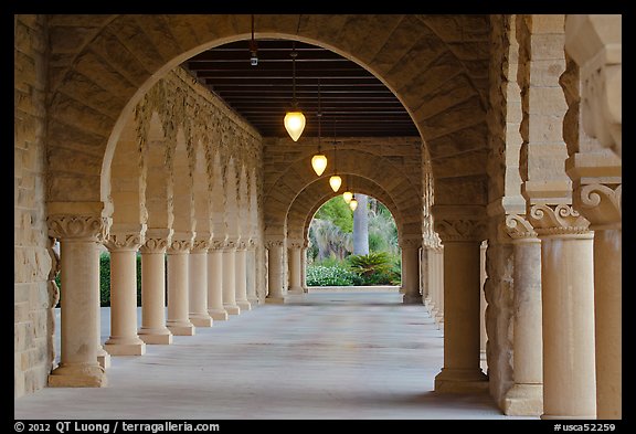 Main Quad hallway. Stanford University, California, USA